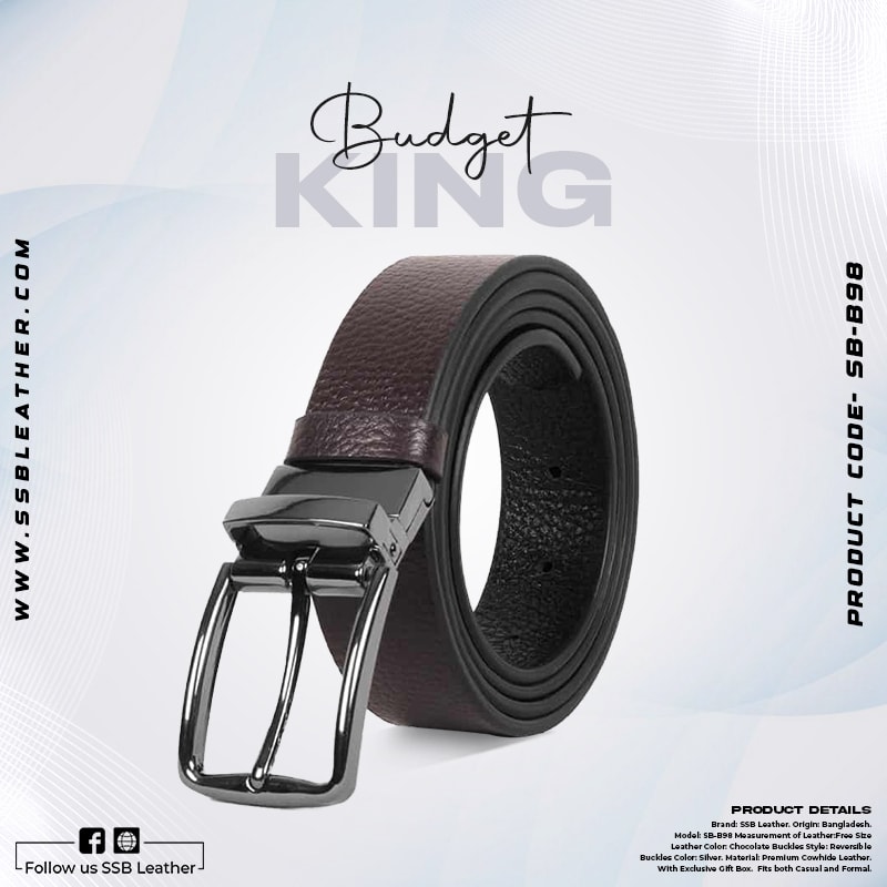 Classic Leather Reversible Belt SB-B98 | Budget King