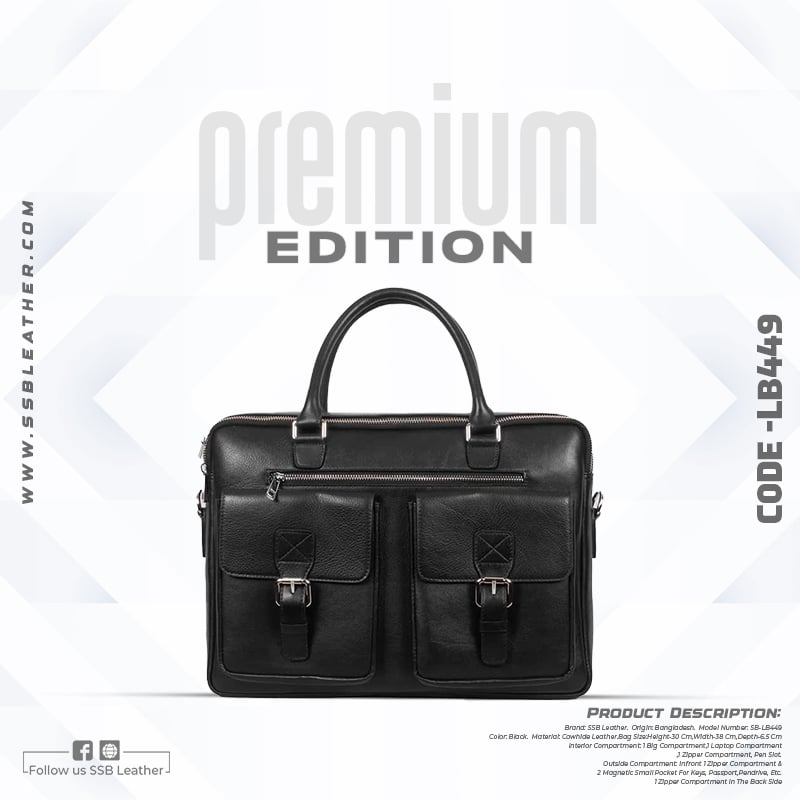 Black Color Milling Leather Executive Bag SB-LB449