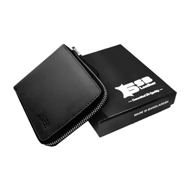Black Zippered Bi-Fold Wallet at Best Price in BD | SSB Leather