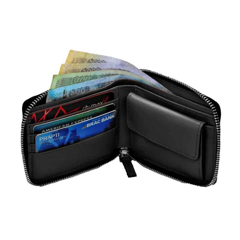 Black Zippered Bi-Fold Wallet at Best Price in BD | SSB Leather