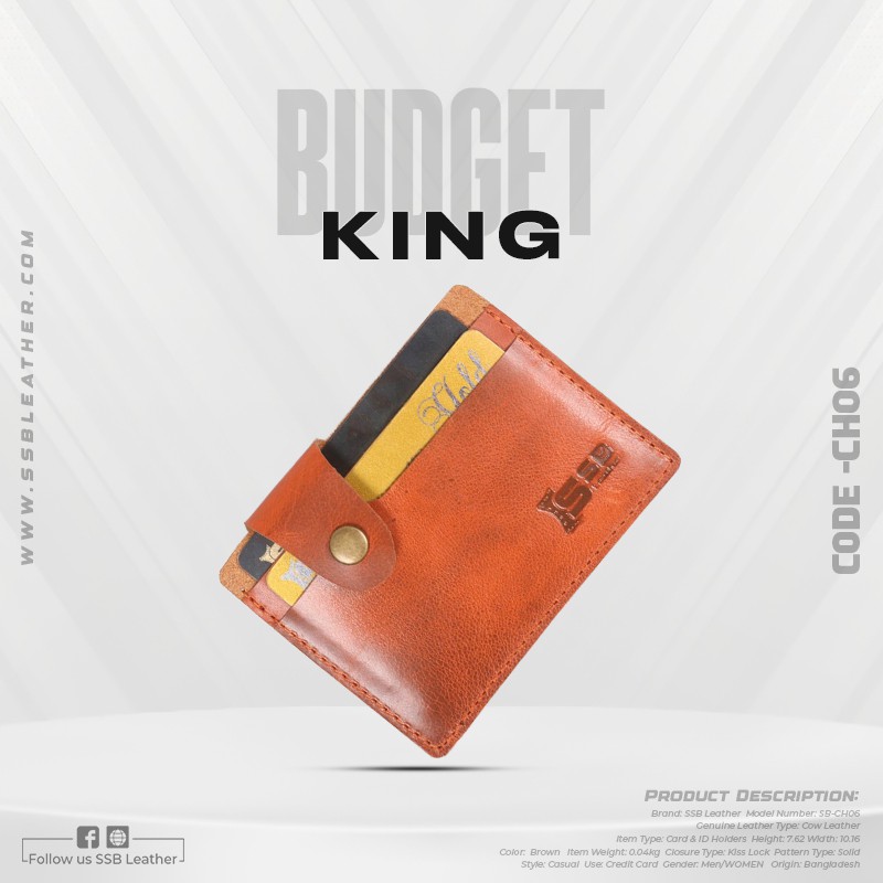 Leather Slim Pocket Card Holder Wallet SB-CH06 | Budget King