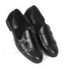 Leather Tassel Shoes Black Color SB-S434