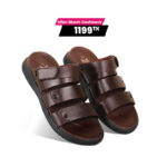 Chocolate Leather Adjustable Strap Casual Sandal For Men SB-S792