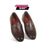 Reddish-Brown Textured Leather Tassel Shoes For Men SB-S929