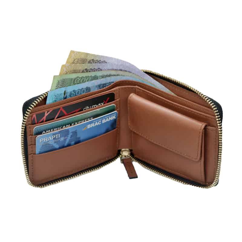 Tan Color Bi-fold Slim Wallet at Best Price in BD | SSB Leather "SB-W54