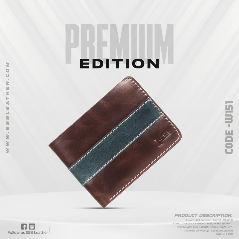 Oil Pull Up Leather Striped Wallet SB-W151 | Premium