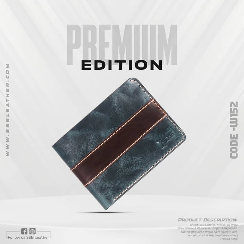 Oil Pull Up Leather Striped Wallet SB-W152 | Premium