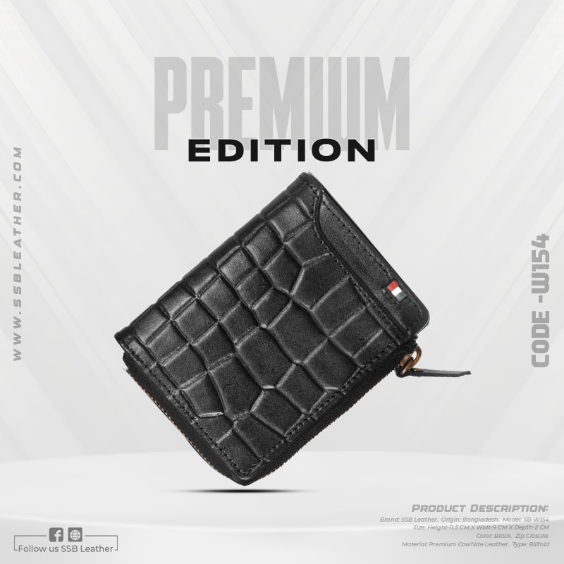 Crocodile pattern Zipper Leather Wallet SB-W154 | Premium