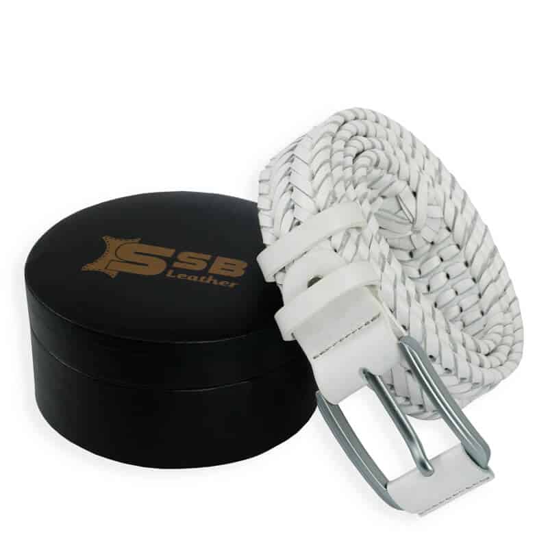 White Plaited Leather Belt Price in BD | SSB Leather