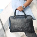 Crocodile Print Leather Briefcase Official Bag SB-W15 | Premium