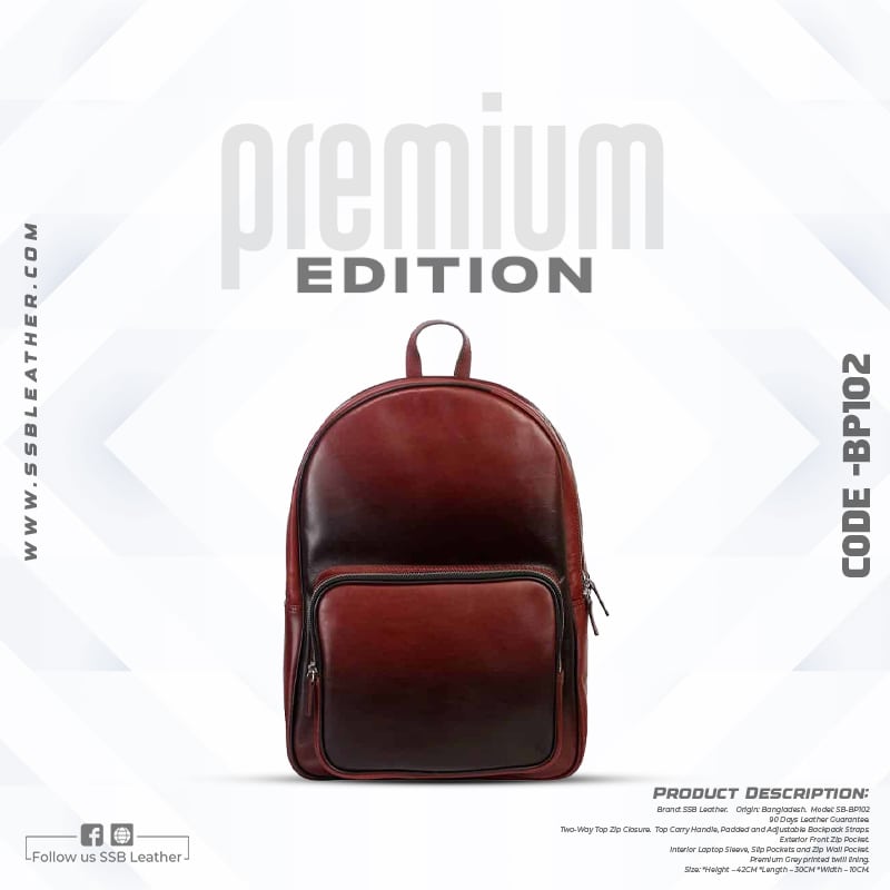 Two Tone Gradation Leather Backpack SB-BP102 | Premium