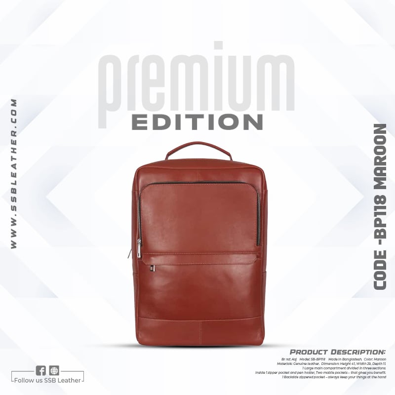 Classic Leather Backpack SB-BP118 | Premium
