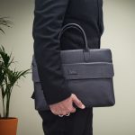 Black Milling Leather Laptop Bag SB-LB428