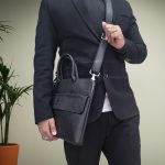 Black Milling Leather Laptop Bag SB-LB428