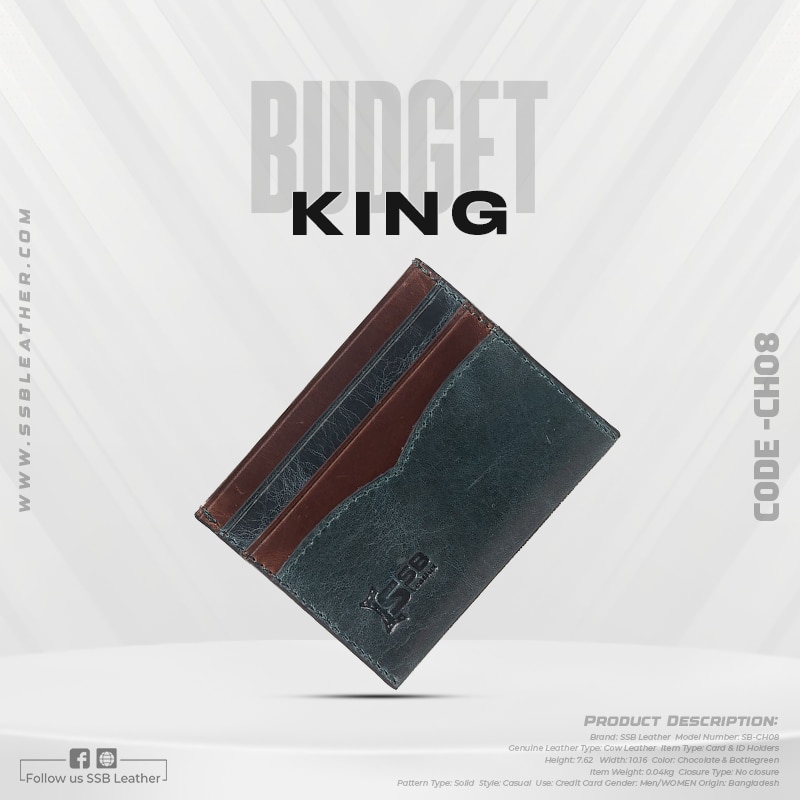 Leather Slim Pocket Card Holder Wallet SB-CH08 | Budget King