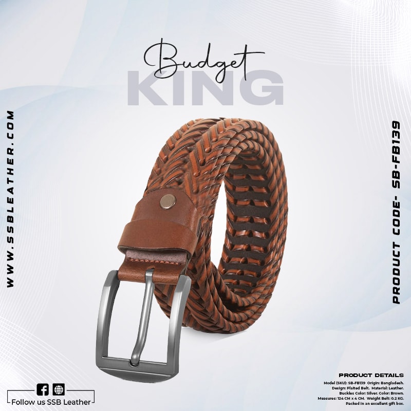 Modern Plaited Leather Belt SB-FB139 | Budget King