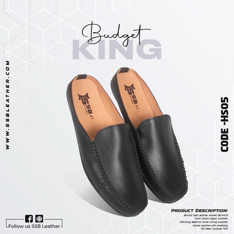 Plain Leather Half Shoes SB-HS05 | Budget King