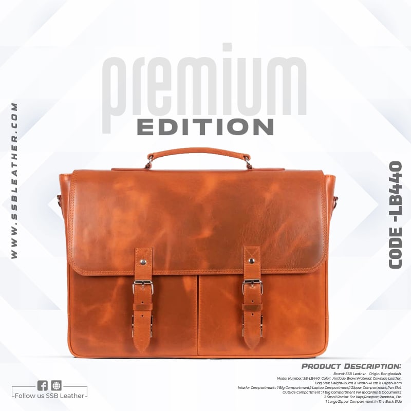 Oil Pull Up Leather Executive Bag SB-LB440 | Premium