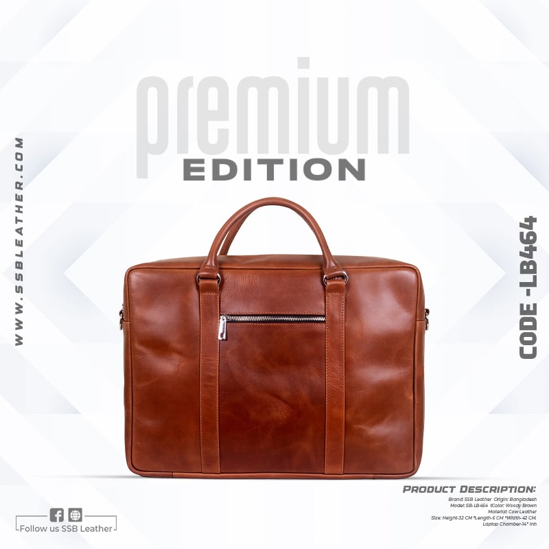Oil Pull Up Leather Laptop Bag SB-LB464 | Premium