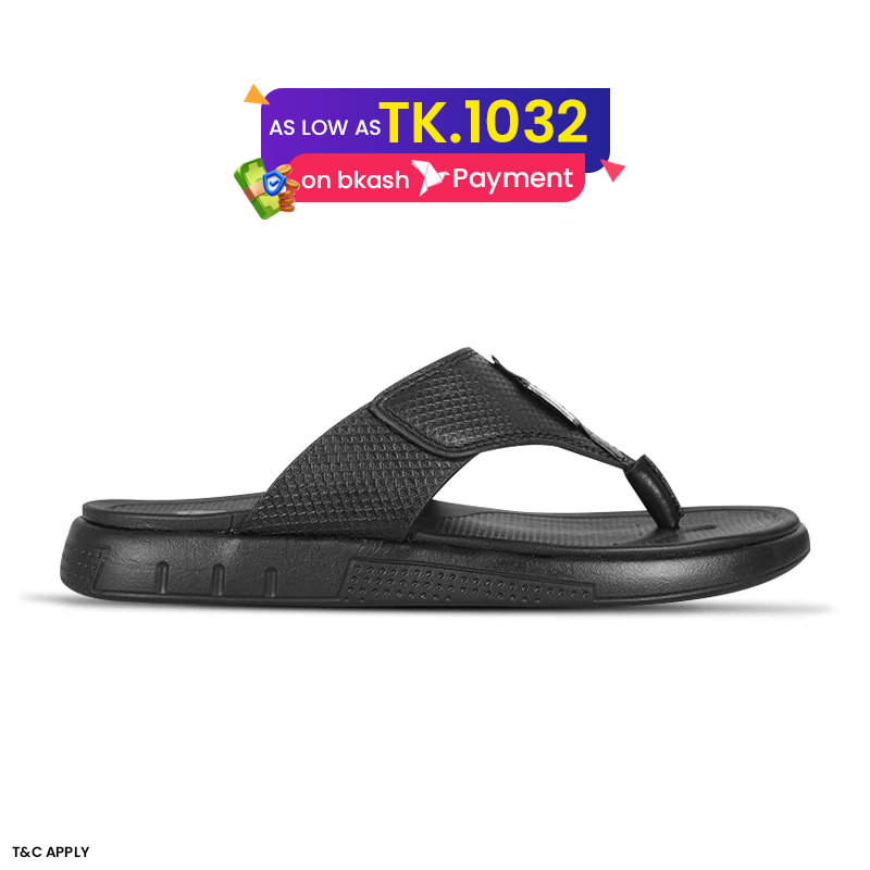Black Leather Sandal For Men SB-S1160