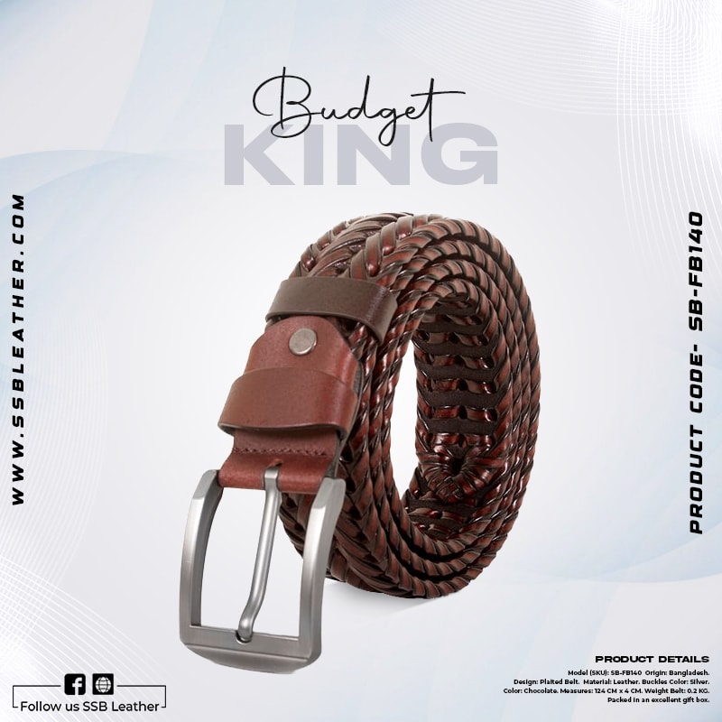 Modern Plaited Leather Belt SB-FB140 | Budget King