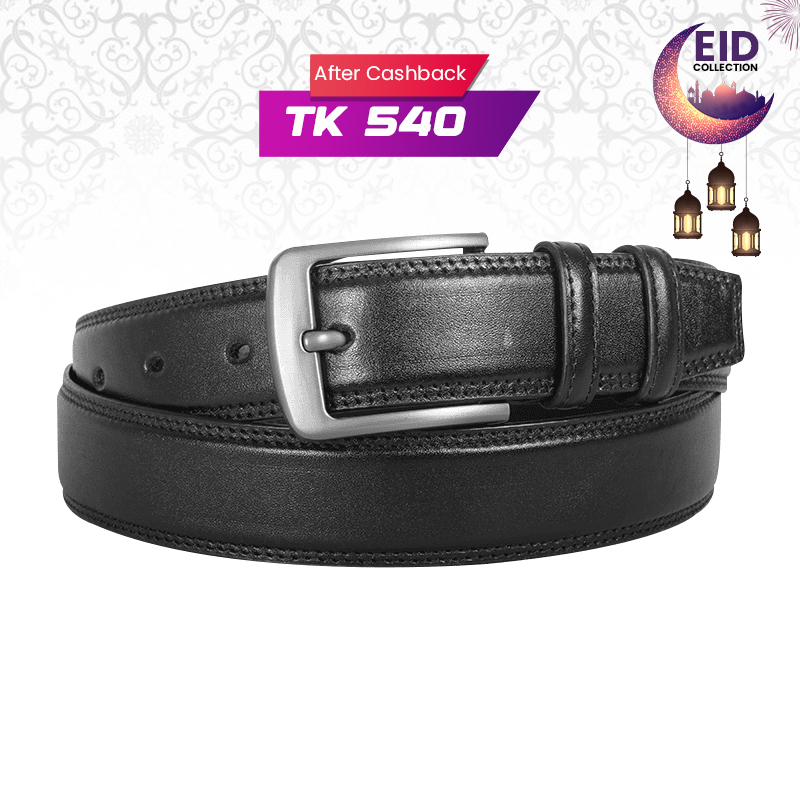 Classic Black Leather Belt For Men SB-B212