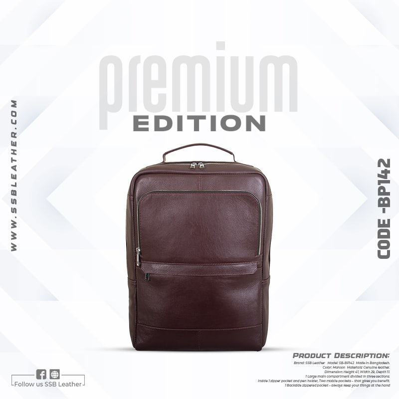 Classic Leather Backpack SB-BP142 | Premium