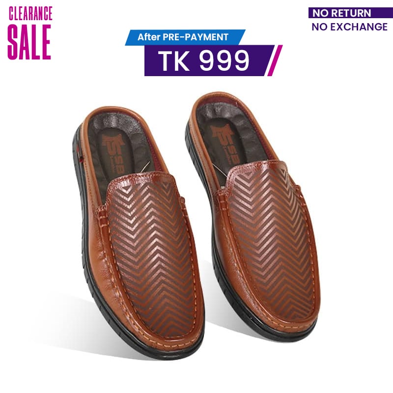 Laser Cut Design Leather Half Loafer For Men SB-S1000