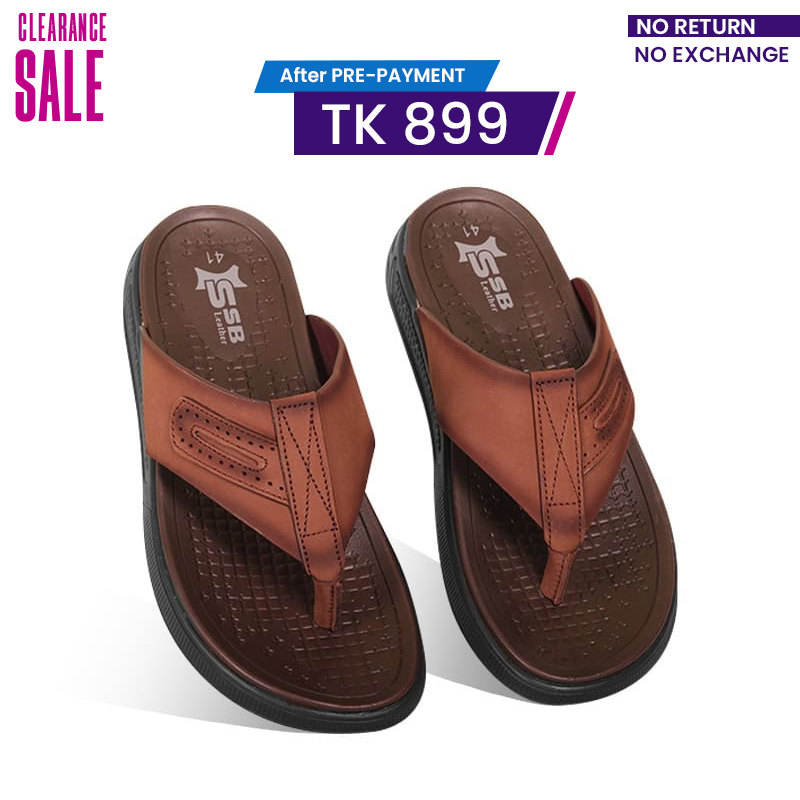 Brown Comfort Leather Sandal For Men SB-S1004