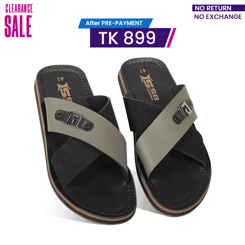 Cross-Strap Leather Sandal For Men SB-S1056