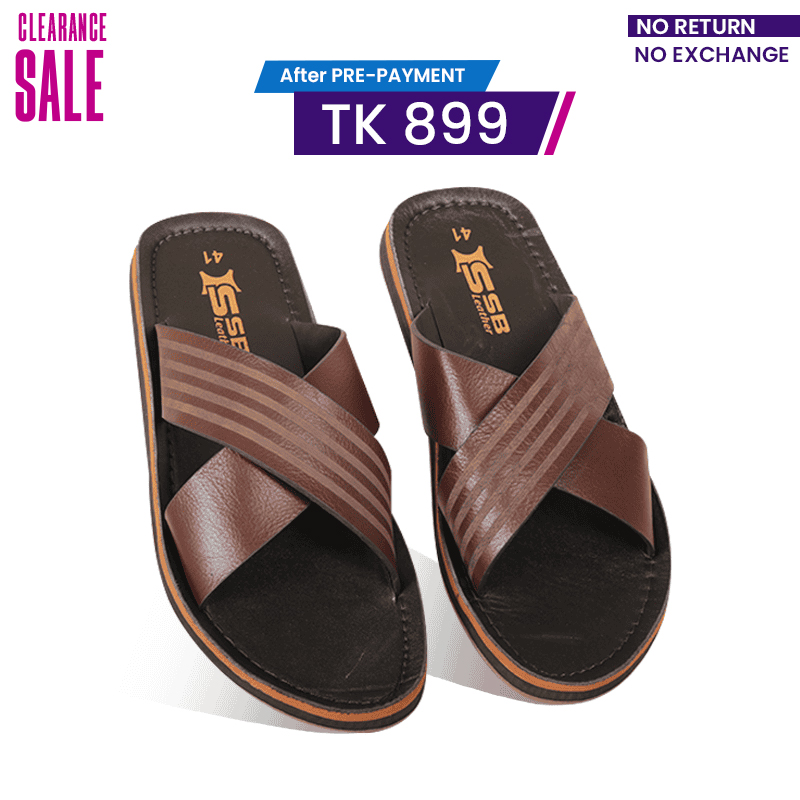 Cross-Strap Leather Sandal For Men SB-S1058