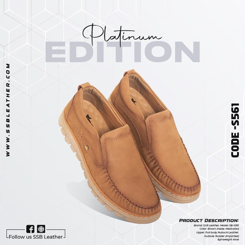 Nubuck Casual Shoe For Men SB-S561| Platinum