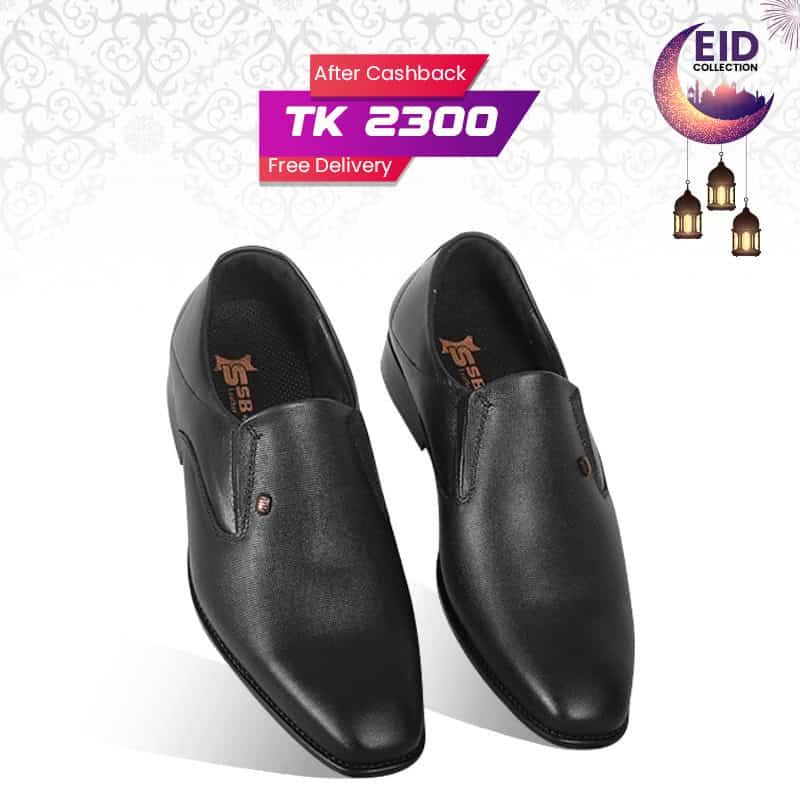 Black Textured Leather Formal Shoes For Men SB-S1011