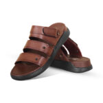Rich Brown Leather Adjustable Strap Casual Sandal For Men SB-S793