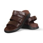 Chocolate Leather Adjustable Strap Casual Sandal For Men SB-S792