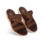 Nubuck Leather Crisscross Strap Sandal SB-S810