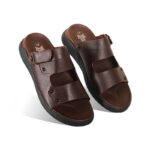 Chocolate Leather Adjustable Strap Casual Sandal For Men SB-S818