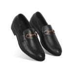 Luxury Black Textured Leather Tassel For Men SB-S826