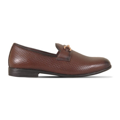 Brown Textured Leather Tassel For Men SB-S827