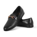 Black Textured Leather Tassel For Men SB-S785