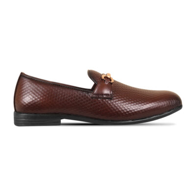 Rich Brown Textured Leather Tassel for Men SB-S786