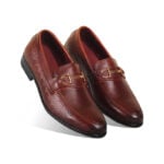 Luxury Rich Brown Textured Leather Tassel For Men SB-S789