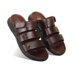 Chocolate Leather Adjustable Strap Casual Sandal For Men SB-S792