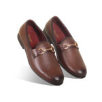 Brown Textured Leather Tassel For Men SB-S827