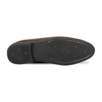 Dark Brown Textured Leather Tassel For Men SB-S788