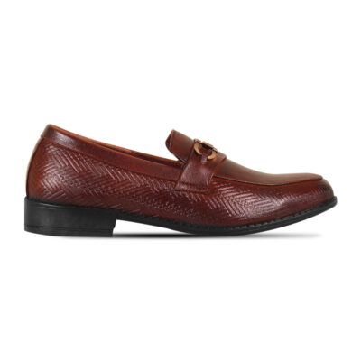 Luxury Rich Brown Textured Leather Tassel For Men SB-S789