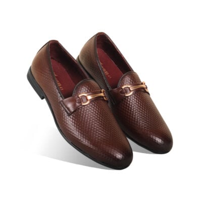 Rich Brown Textured Leather Tassel for Men SB-S786