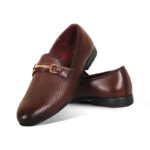Rich Brown Textured Leather Tassel for Men SB-S786