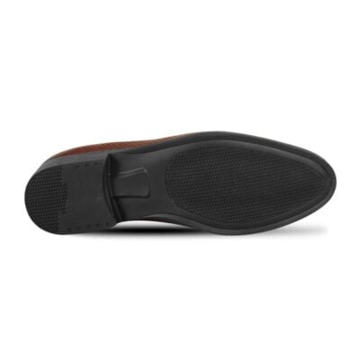 Luxury Rich Brown Textured Leather Tassel For Men SB-S789