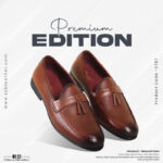 Brown Textured Leather Tassel For Men SB-S787
